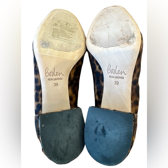 Boden Victoria Mid Heel Calf Hair Leather Loafers Sz 39/8.5 in Cheetah Print EUC - Picture 6 of 7